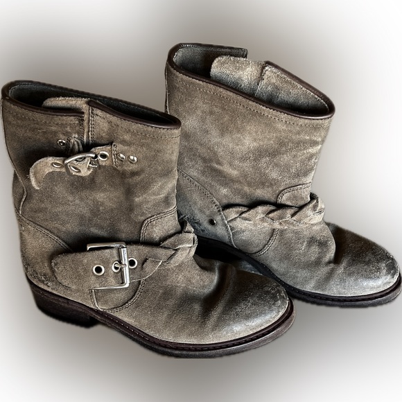 Golden Goose Gray Suede Braided Detail Boot - Picture 1 of 4